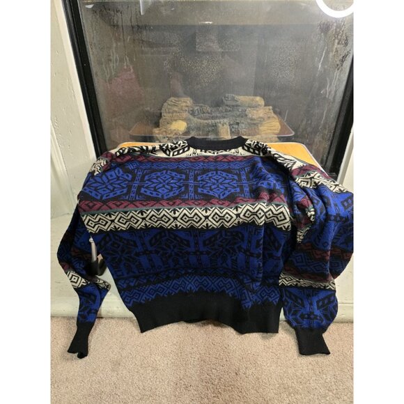 Vintage Obermeyer Juneau Sweater Mens L Fair Isle Ski Nordic Wool Acrylic Blend - Picture 9 of 16